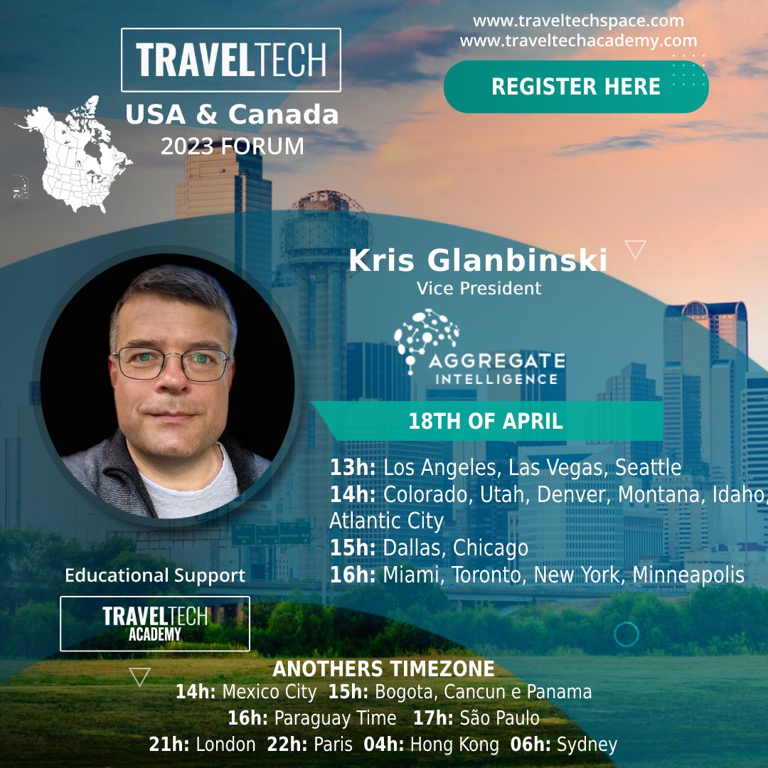 FareTrack's tweet photo. We are pleased to inform you that Kris Glabinski, the VP of Strategy at Aggregate Intelligence, Inc., is scheduled to speak at Travel Tech's USA & Canada Forum 2023 from April 18-20.
Register for free by visiting: https://t.co/LF4H3j4oBf
#event #faretrack #airlines #travel https://t.co/iKnllLYVb6