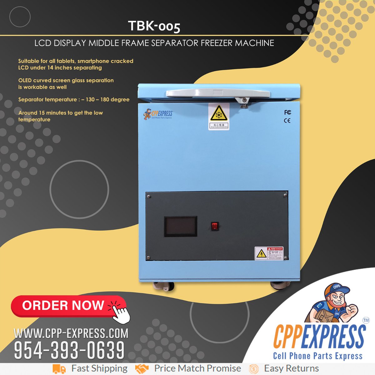 cppexpress's tweet photo. TBK 005 LCD Display Middle Frame Separator Freezer Machine.
IN STOCK!
ORDER NOW!
Visit us at https://t.co/awqaePpTPg or call us at 954-393-0639

#bestservice #cppexpress #cellphoneparts #phonescreens #cellphoneparts #phonerepairparts https://t.co/16V0EimuMZ