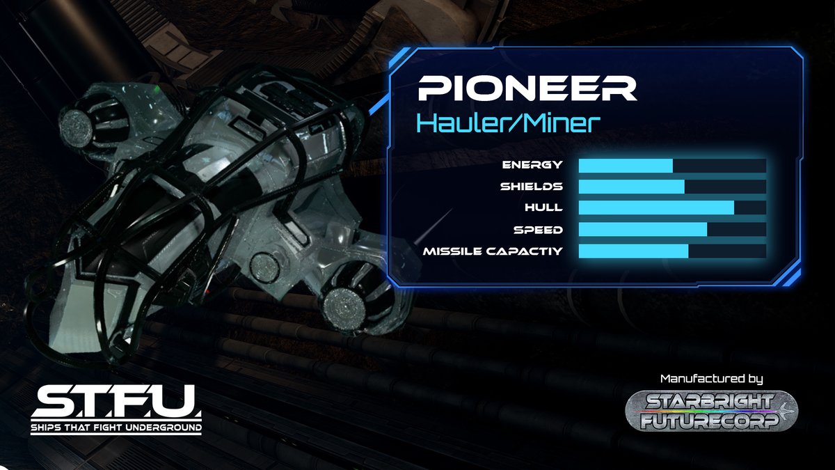 The #Pioneer is equipped with strong armour to stand up heavy fire. Will this sturdy flyer be your ship of choice?

#STFU #STFUGAME #6DOF #Space #Scifi #indiegames #gaming #gamer #games #PCGAMING #FLIGHTSIM