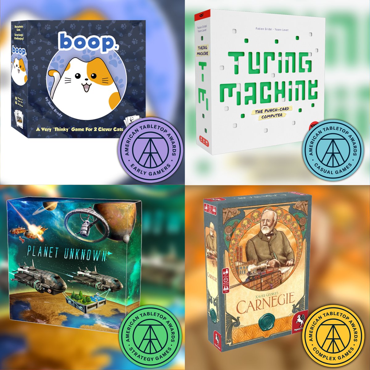theATTAs's tweet photo. The Committee feels that these four games (and the additional sixteen that are Recommended and Nominated across each category) represent some of the best games that were released last year. We're excited to share them with you.

With that, play great games! See y'all around. https://t.co/tpUKblZtXA