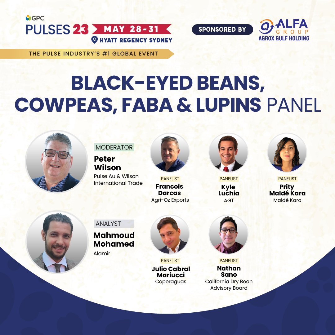GlobalPulsesGPC's tweet photo. Join us for the #BlackEyedBeans #Cowpeas #FabaBeans and #Lupins Panel!
Register for #Pulses23 before April 28 and ensure your place in our Speed Networking Sessions!
🔗 https://t.co/eKEfAYl1xO
#Pulses #GPC #GPCConferences #PulsesConferences @agtfoods https://t.co/szUCpEXXdb
