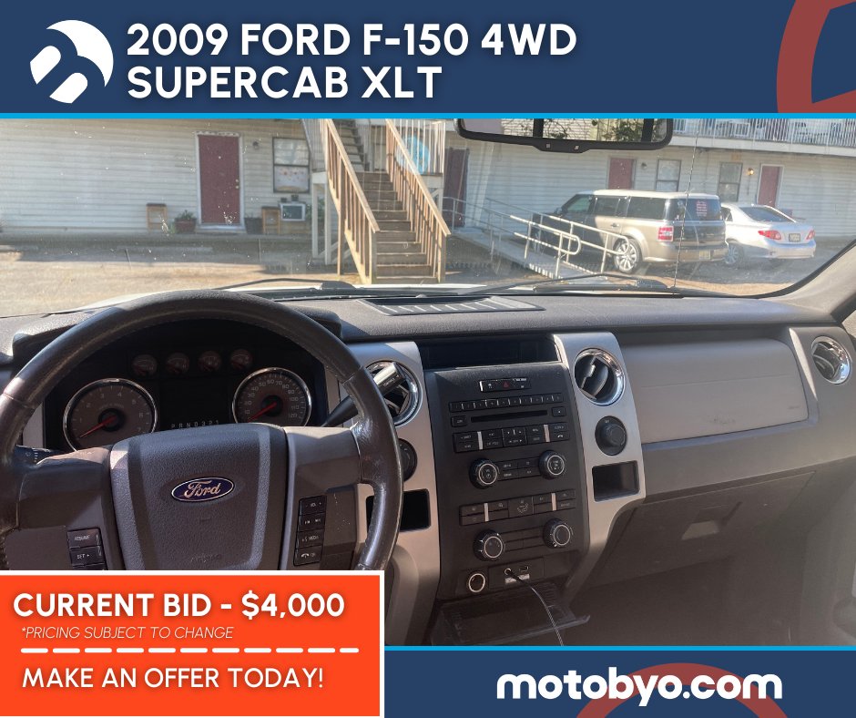 Looking for a great work truck? 👷‍♂️
Look no further!

Check out this 2009 #Ford150 XLT! 
This 4x4 truck has 189,614 Miles on the clock and only minor cosmetic damages on the interior.

Is this your next reliable truck?
Check it out👉 motobyo.com/app/listing/21…

#FordForSale