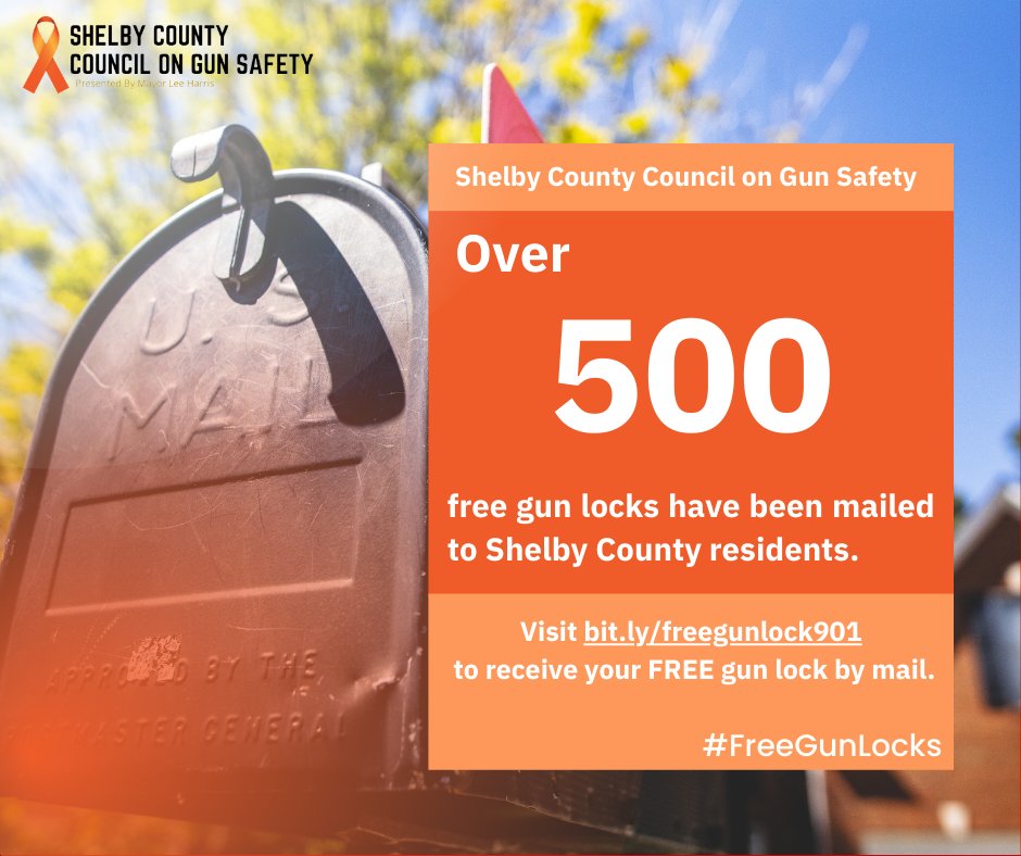 ShelbyCoTN's tweet photo. Since the launch of our gun lock by mail program, we have mailed over 500 #FreeGunLocks to Shelby County residents. To increase gun safety in our county, we will continue to mail gun locks. Visit https://t.co/LOa98dOkPE to receive your FREE gun lock by mail. https://t.co/eIAvbub8QF