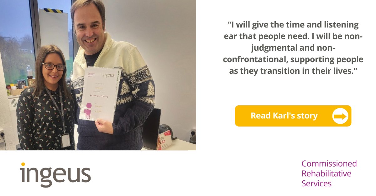 Ingeus_uk's tweet photo. “Everything in life is about hope and transition.” Ex-offender Karl, 49, is helping service users to transition back into society – offering hope and inspiration through his writing and mentoring: https://t.co/T869YNm5nJ
#Rehabilitation #WeAreIngeus #EnablingBetterLives https://t.co/s1NfA26pU7
