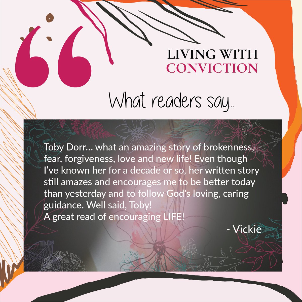 'She didn't flinch from telling any part of her story...'
What readers say about Living With Conviction.

tobydorr.com/toby-dorr-book/ 

#equalityforeveryone #basichumanrights #humanright #humanrightslaw #ownyourvoice #fightforyourright #humanrightsforall #humanequality #