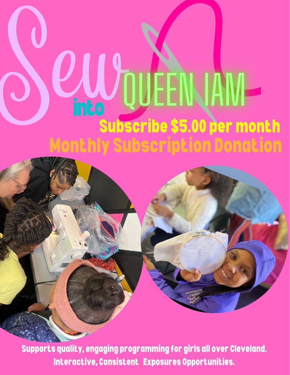 Five Dollars can DO SO MUCH for our girls at Queen IAM. 

Considering SEWING into our programming by joining as an monthly membership of just $5.00

docs.google.com/forms/d/e/1FAI…