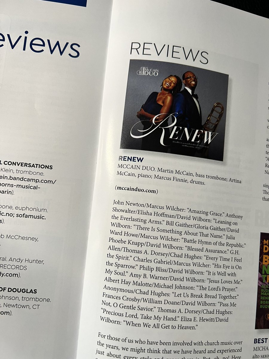 Nice to see another favorable review in the recent edition of the International Trombone Association Journal! <a href="/mccainduo/">The McCain Duo</a>