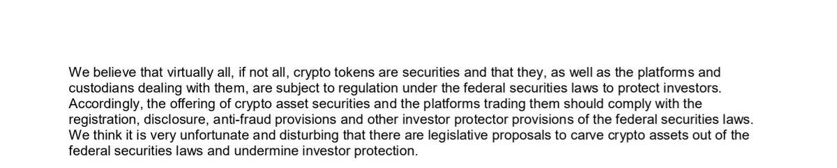 lex_node's tweet photo. Investor Advisory Committee to SEC ("independents" advising SEC on desirable policy to protect investors) recommends SEC treat essentially all tokens as securities and pursue aggressive enforcement... argues crypto harms racial minorities

infuriating take but par for the course https://t.co/eJFMNQaP1e