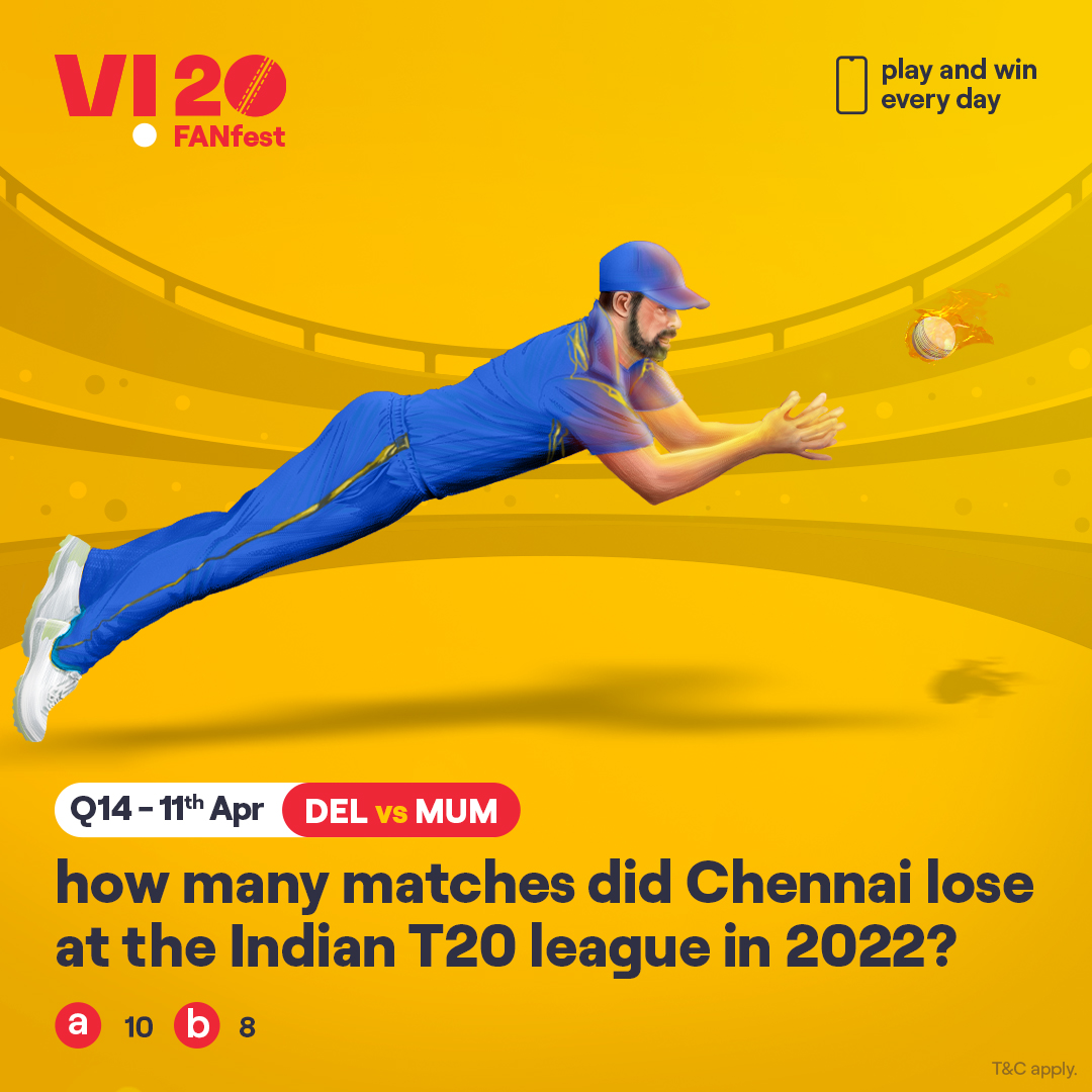 ViCustomerCare's tweet photo. Here’s your chance to win the hottest prizes. Comment #Vi20FANFest with the right answer to all the questions today and stand a chance to win big – a📱every day. The one who gets the most questions right this season will get 2 tickets to the finale. #ContestAlert #Cricket https://t.co/xDLXYzhjlH
