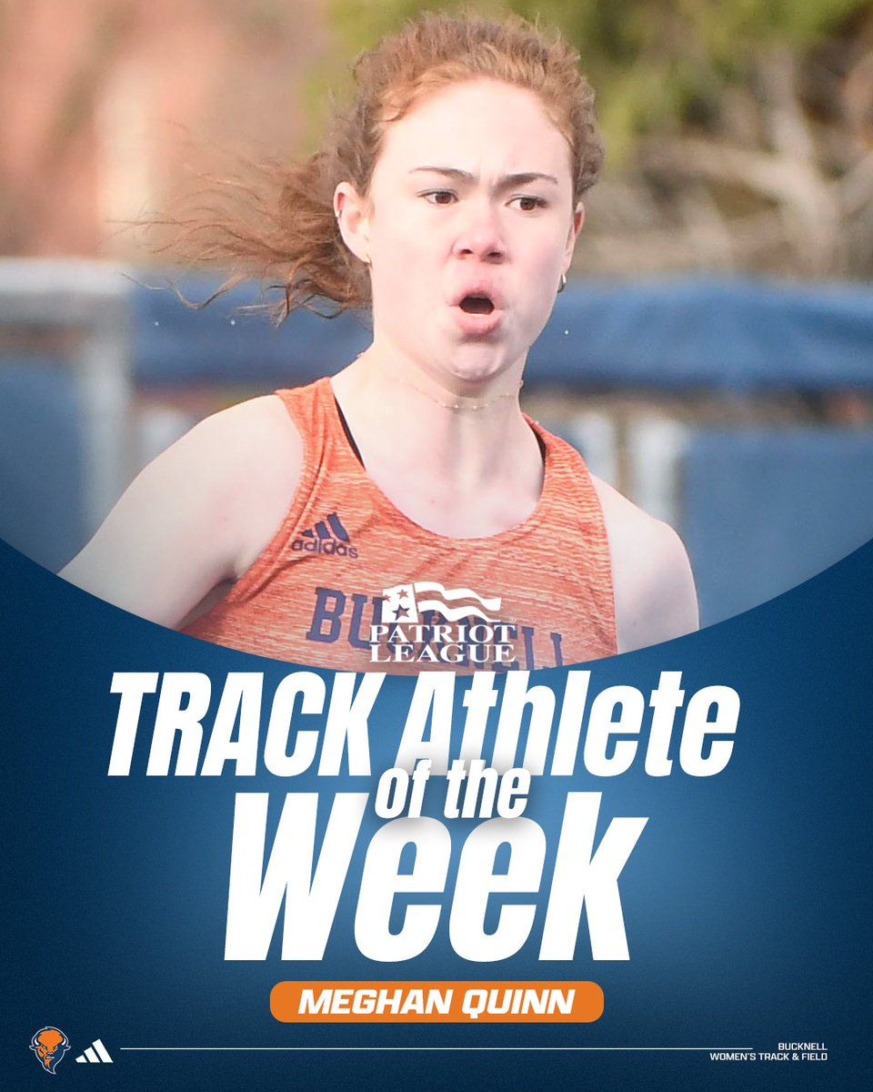 Quinn's remarkable season continues with a Patriot League weekly honor! Two first-place finishes at the Lehigh Games net her Track Athlete of the Week!

📰: tinyurl.com/4vsyen3v

#rayBucknell