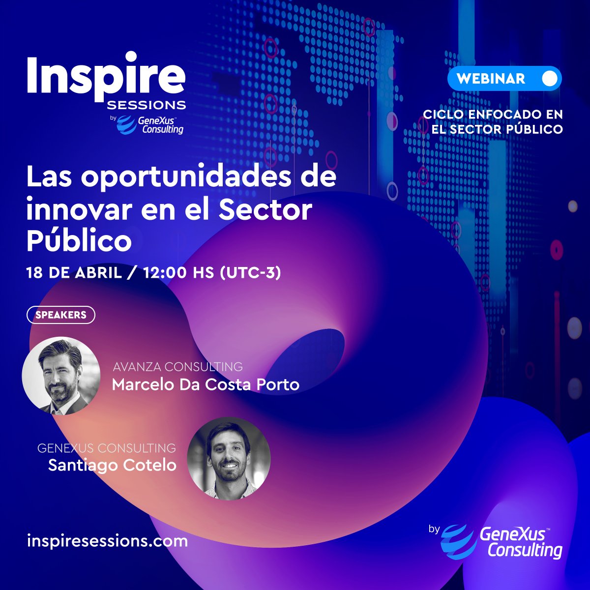GXConsulting's tweet photo. 🤩 ¡Estamos muy entusiasmados de comenzar con un nuevo ciclo de charlas de #InspireSessions!

👉 En esta oportunidad, el ciclo estará enfocado en las oportunidades que brinda la transformación digital en el #SectorPúblico

¡Reserva tu lugar aquí! ➡ https://t.co/WqPtN96bjh https://t.co/7xmTNbFjgs