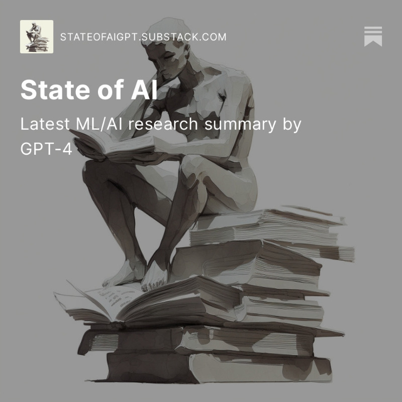 stateof_ai's tweet photo. 🚀 We've just dropped the first edition of our weekly newsletter summary of the latest #AI &amp; #ML research papers! 

Made and curated by #GPT4 👇