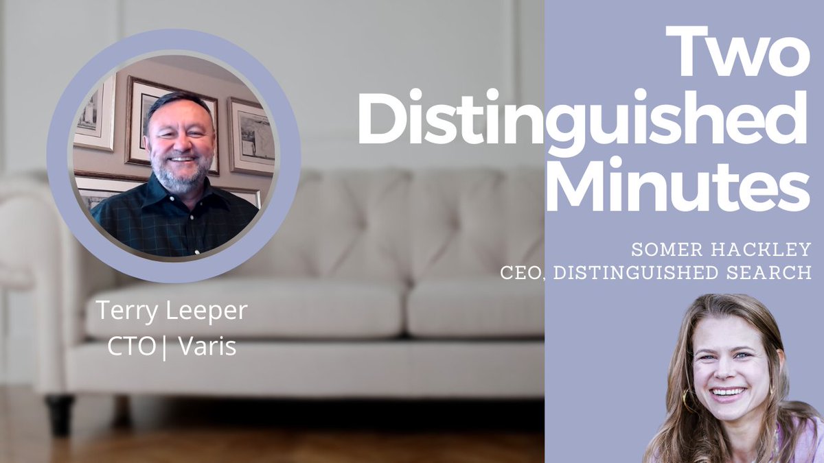 ThisIsSomer's tweet photo. Two Distinguished Minutes with Terry Leeper, Chief Technology Officer at Varis. Hear Terry’s"why." - https://t.co/86LQks8610 - via @YouTube

#leadership
#technology
#twodistinguished https://t.co/PznQcvKfqx