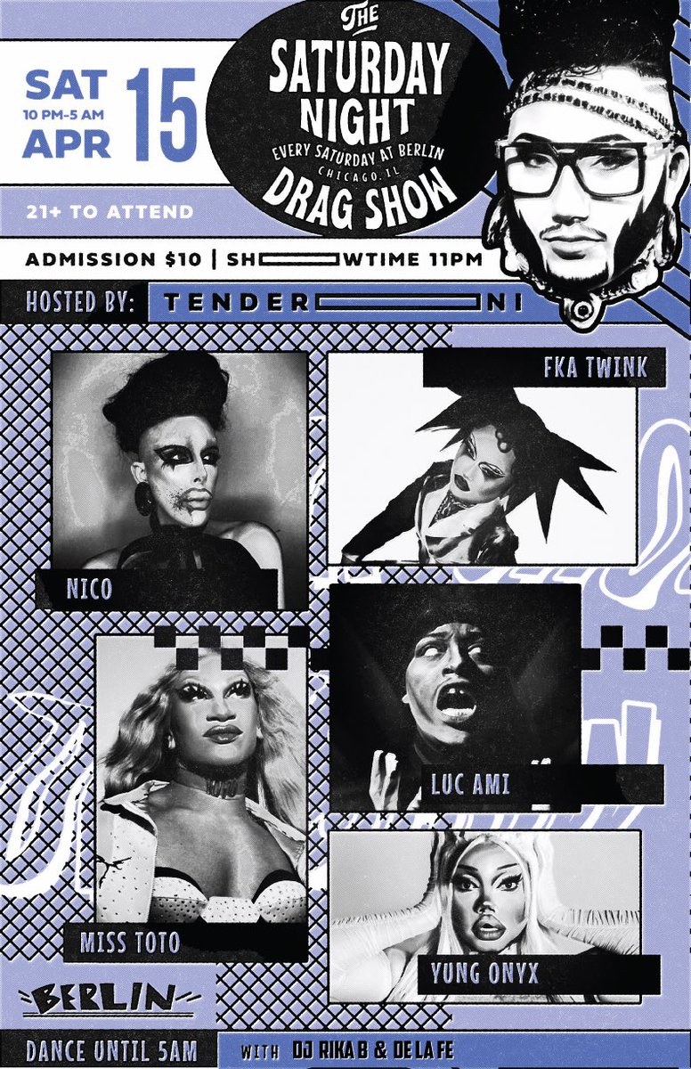 Tender_oni's tweet photo. SATURDAY!! 4/15 ✨
I’m back at @BerlinNightclub for SNDS
Shows from this sickening cast!
@NicozWorld ✨👽
@theemisstoto ✨💪
@alienkingluc ✨🎉 Bday Alien🎉
@FKATWINK Miami Diva ✨🌴
@YUNGXONYX RI Diva ✨👄
Hosted by me! @Tender_oni ✨
Music from #Rikab and #delafe 💿 https://t.co/fSDVmQUwmh