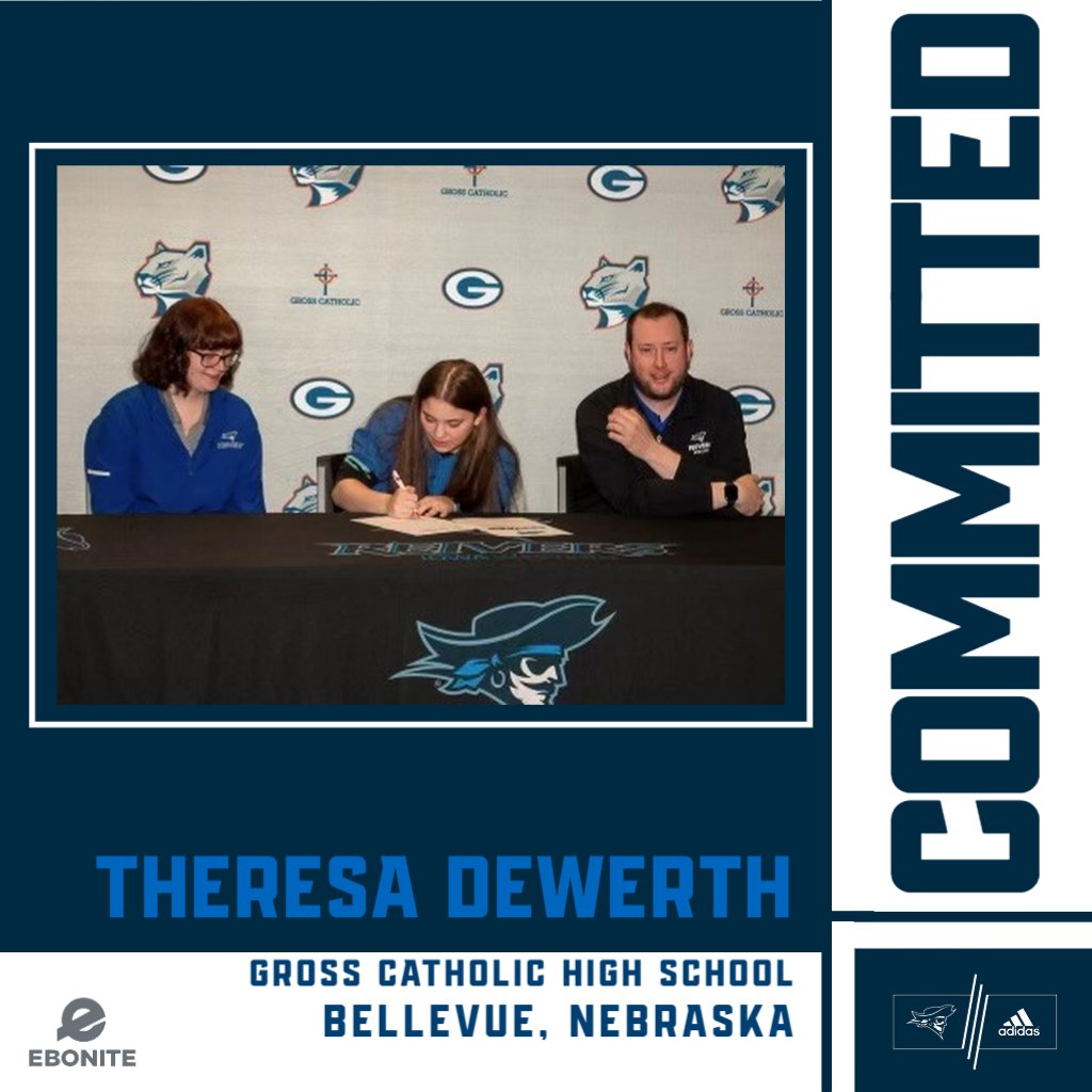 Congratulations to Theresa DeWerth of Bellevue, NE on signing her letter of intent to continue her academic and bowling career with us next fall! Welcome to the team!

#GoReivers #SailsUp