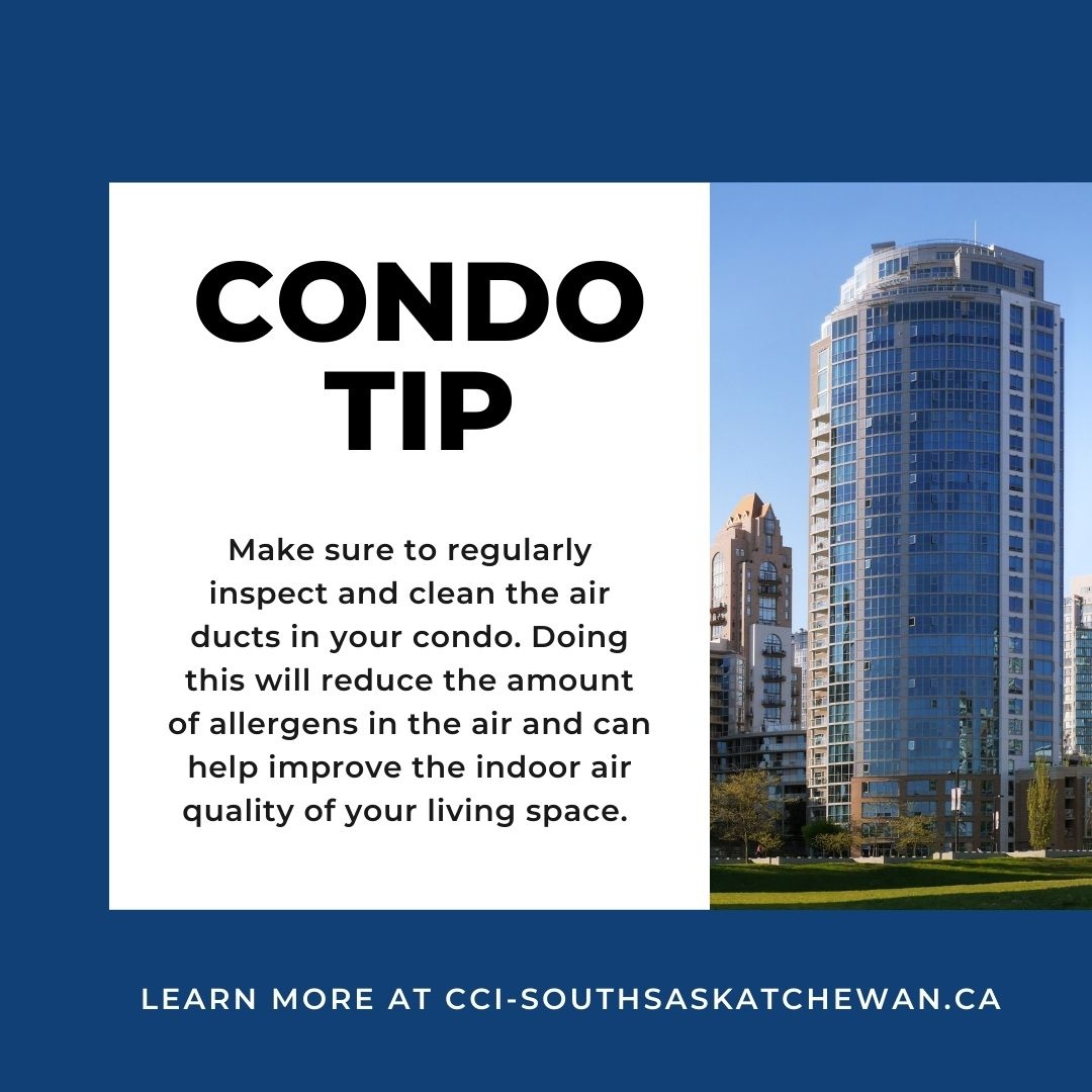 Make sure to regularly inspect and clean the air ducts in your condo. Air ducts are responsible for transporting heated and cooled air throughout your home, so it's important to keep them clean and free of any debris or dust. Did you know this?
