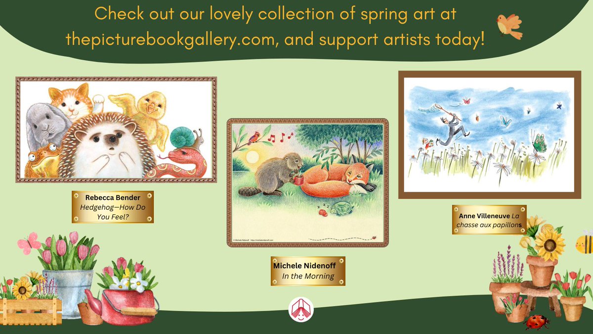 It's time to shed off winter and make way for a new season! Check out our lovely collection of spring-themed art at thepicturebookgallery.com and support artists like <a href="/LittleStRebecca/">Rebecca Bender</a> and the CCBC at the same time! #originalartwork #spring