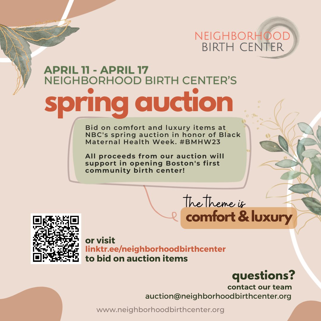 The 2023 Spring Auction is now open!!

🌿Craving a little comfort and luxury this Spring?🕯️

This year for #BMHW2023, the NBC team is excited to spread some comfort and coziness to all with our inaugural Spring Auction!