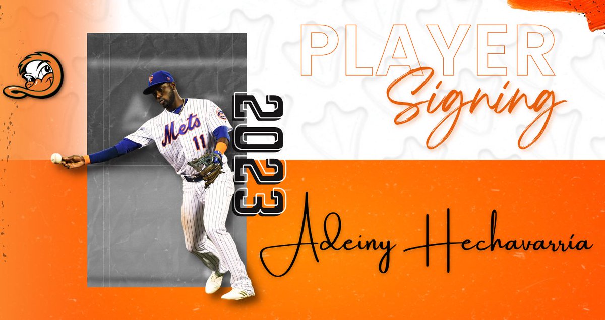 LIDucks's tweet photo. 🚨 PLAYER SIGNING! 🚨

Nine-year @MLB veteran @Adeiny11 has joined the Flock! The former @Yankees and @Mets infielder has played in 922 big league games and finished in the National League's Top 10 for triples on three occasions.

📰: https://t.co/5EosGax5jn https://t.co/MUrR77O5cn