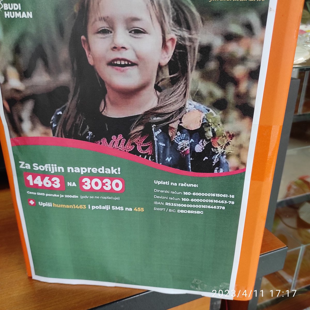 sjslavica's tweet photo. Плачем пола сата, моје Врањанче. Сестрична жене коју одлично познајем. Мислим, да ми је рекла да треба 3000000 динара, за почетак. За Софију 1463 на 3030. https://t.co/JPVlxtqCim