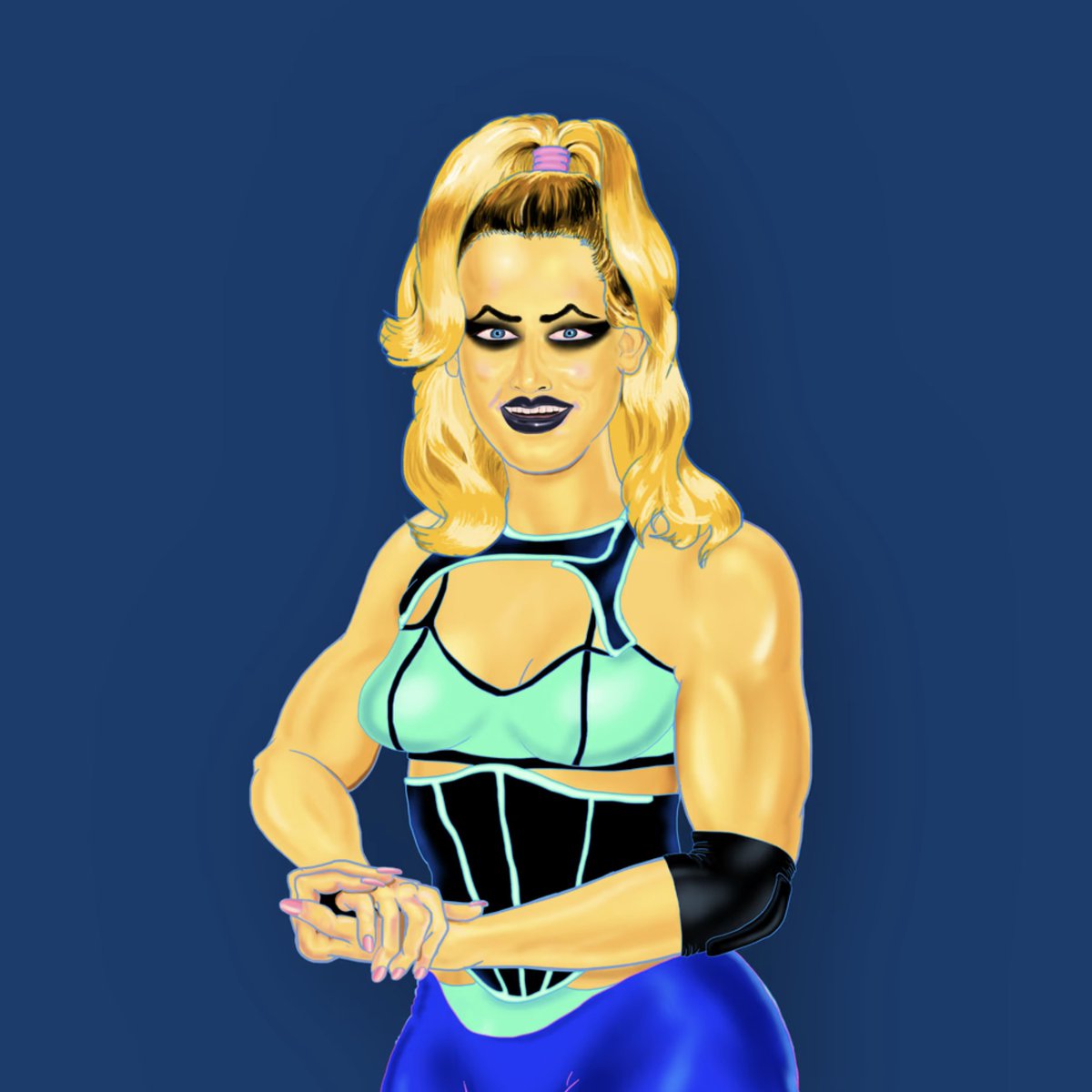 Up from the mighty Wrasslers Draft Vault comes 'Frostbite' (WRR #1,408) &amp; hark, she's quoting her namesake, Lil' Bobby 'Frostbite' Frost... "Two roads diverged in a yellow wood, so I beat the hell out of 'em both, and th'n beat up their daddy's too!" #wrasslers #poetrycommunity