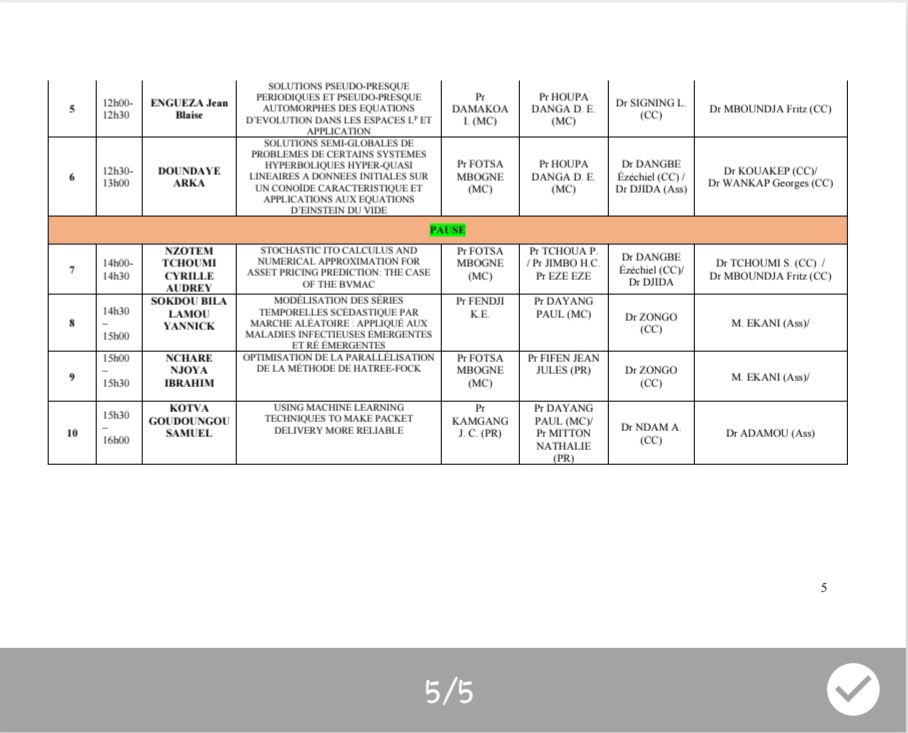 FSUnivNdere's tweet photo. Programme de passage des doctoriales de L'UFD MIAP du 12 Avril au 14 Avril 2023 suite et fin
 #ufdmiap #fsunivndere #doctoriales #fs https://t.co/fmBZXgQiB9