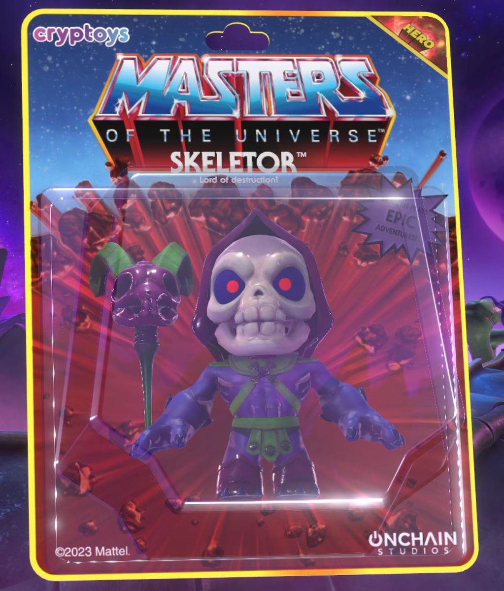 Who dat? <a href="/Cryptoys/">Cryptoys</a> <a href="/StephSutto/">Steph Sutto</a> 3 common Man At Arms and an Ivy Sorceress as well. But this, this takes the cake! #motu #heman #skeletor