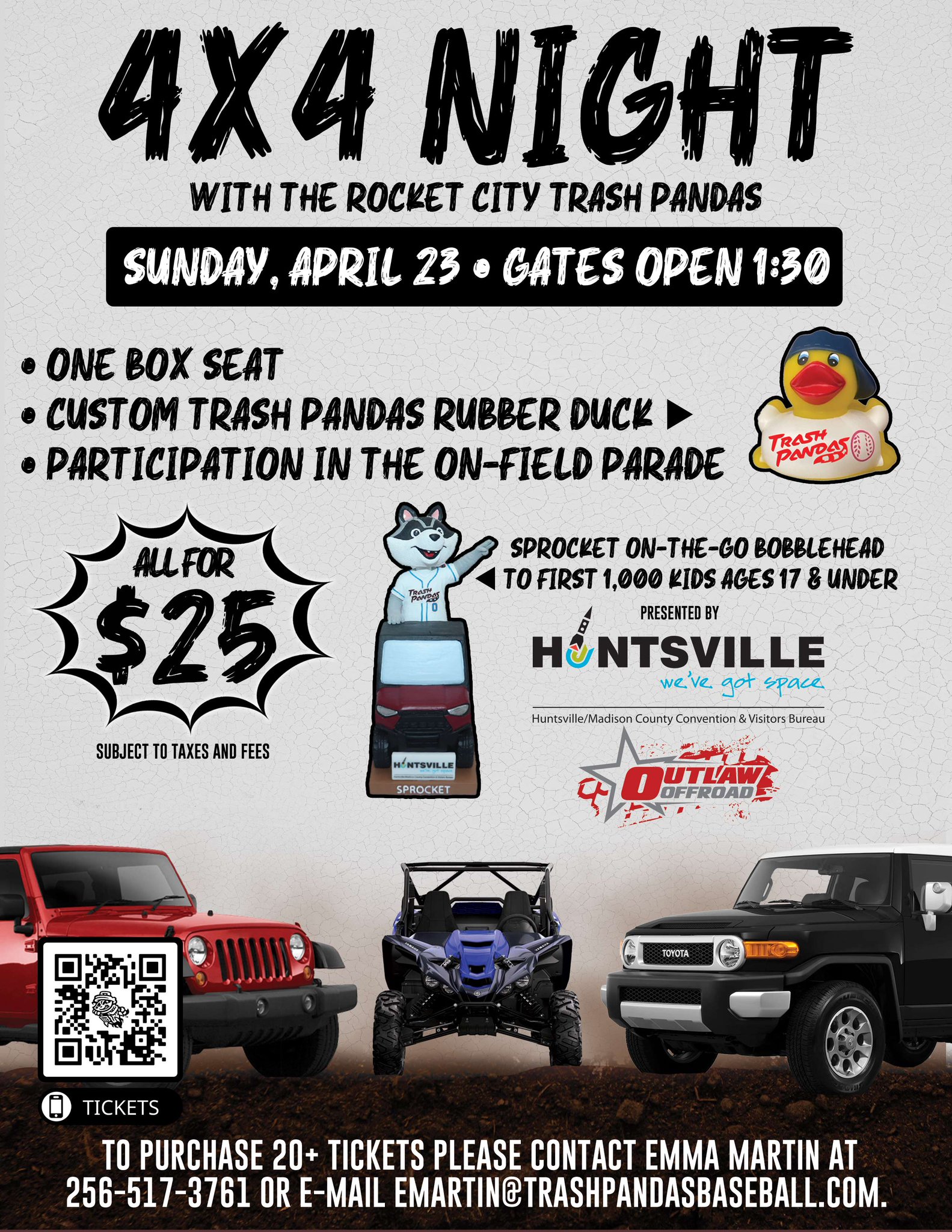 Rocket City Trash Pandas on Twitter "Roll into Toyota Field for 4X4 Day with the Trash Pandas