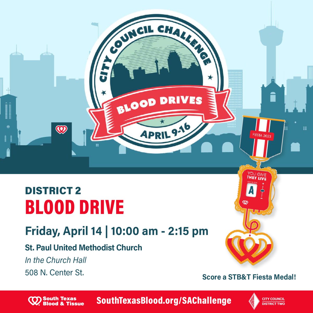 There is still time to sign up! SA Challenge blood drives are normally scheduled to meet demand during times of the year when the blood supply dips. To donate please make an appointment at the following link: SouthTexasBlood.org/SAChallenge or call 210-731-5590 ❤️🖤