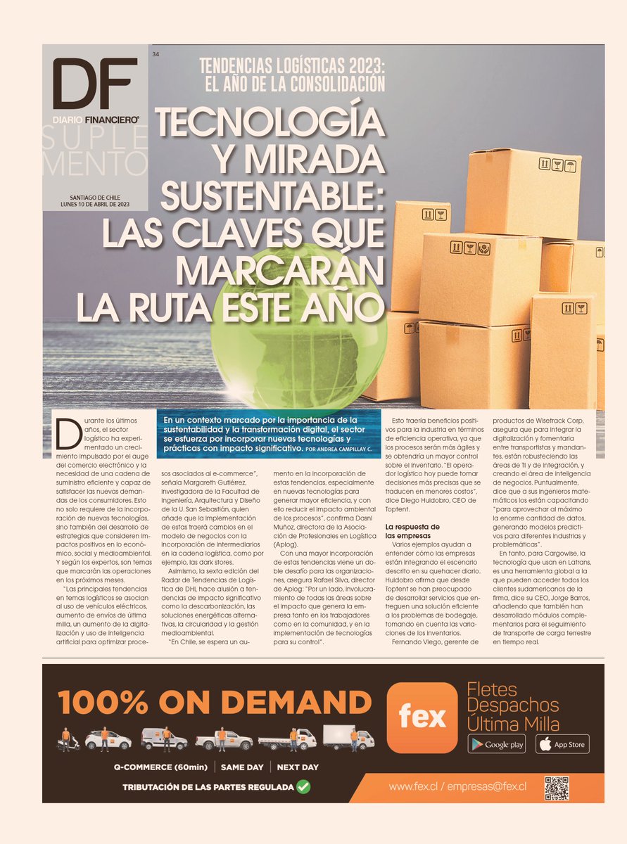 arielvaldesb's tweet photo. Comparto el análisis que realizamos junto a mi colega Margareth Gutiérrez de la @USanSebastian sobre el futuro del rubro logístico en un contexto digitalización y #cambioclimatico
Fuente @DFinanciero
#logisticasustentable #delivery #ultimamilla #bicimensajeria #carbononeutral https://t.co/gTo26Iy2Uu