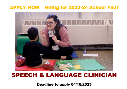 JOB POSTING
BSSD is seeking to hire for upcoming 2023-2024 School Year:
Speech and Language Clinician (anticipated vacancy)
For more details on this employment opportunity and to apply, GO HERE - ->
bigspringsd.tedk12.com/hire/ViewJob.a…
