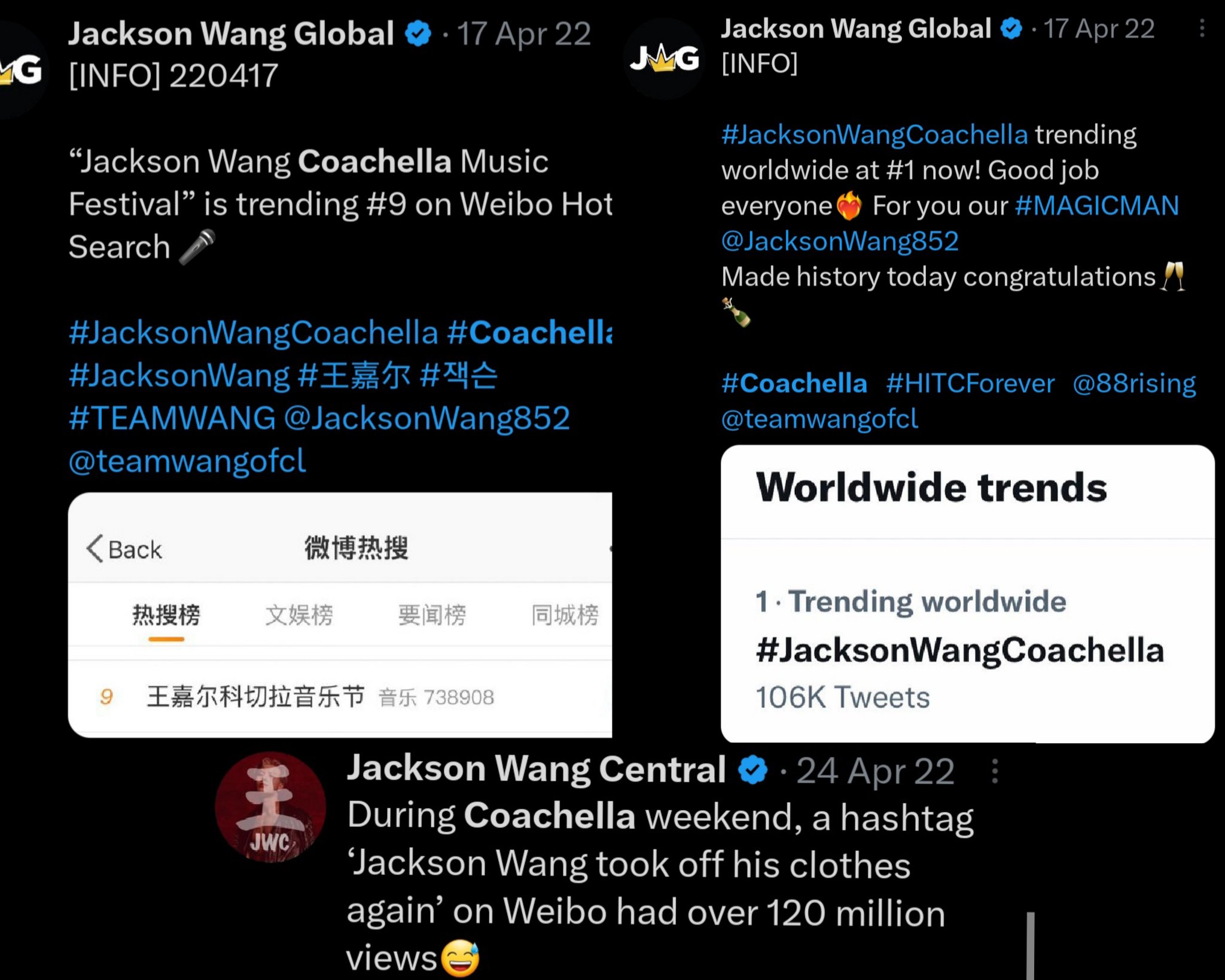 2022.04.17][Team Wang] Jackson making history as the first Chinese artist  to perform at Coachella : r/RealTeamWang