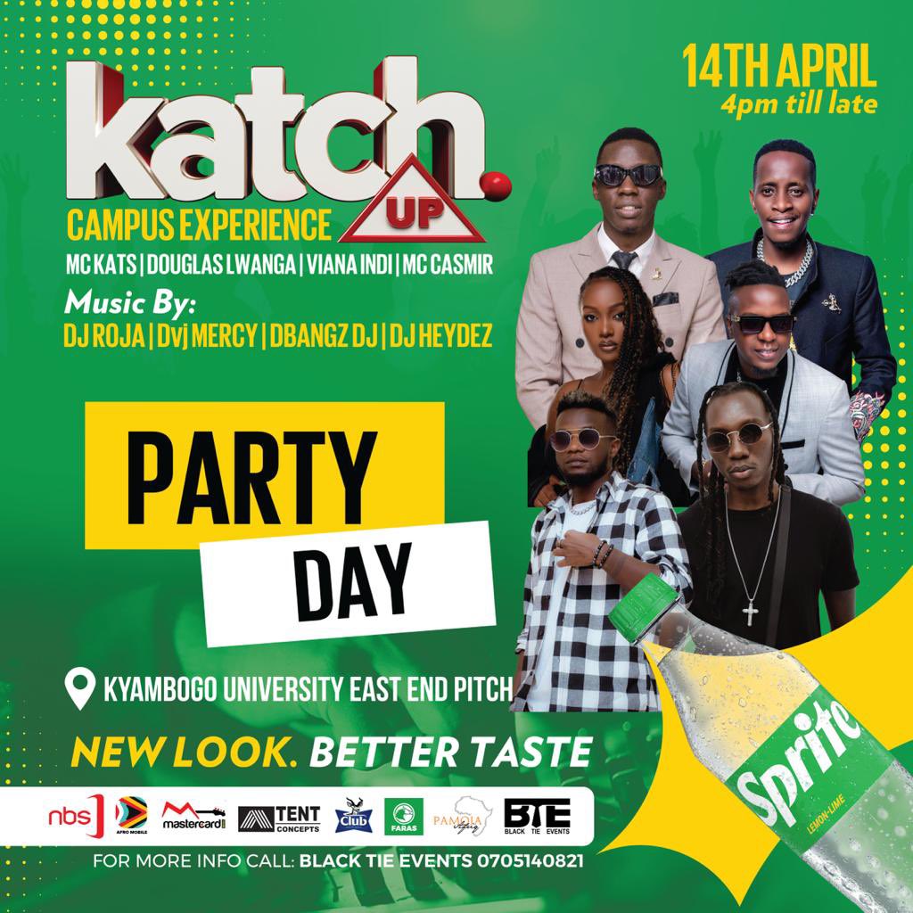 Conscious_kosh2's tweet photo. Hey Kyambogo, we are coming!!

We shall be at the East End Pitch with  @nbskatchup this Friday, 14th April.
Be part of the the katch up experience from 4pm till late.
Entrance is by invite 
 #campuskatchup
#NBSKatchUp
#NewLookBetterTaste https://t.co/UUz9736f3h