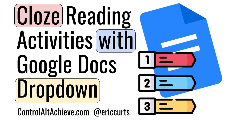 Create "Cloze Reading" Activities with Google Docs Dropdown Chips controlaltachieve.com/2022/05/docs-c… #GoogleEDU
#ControlAltAchieve