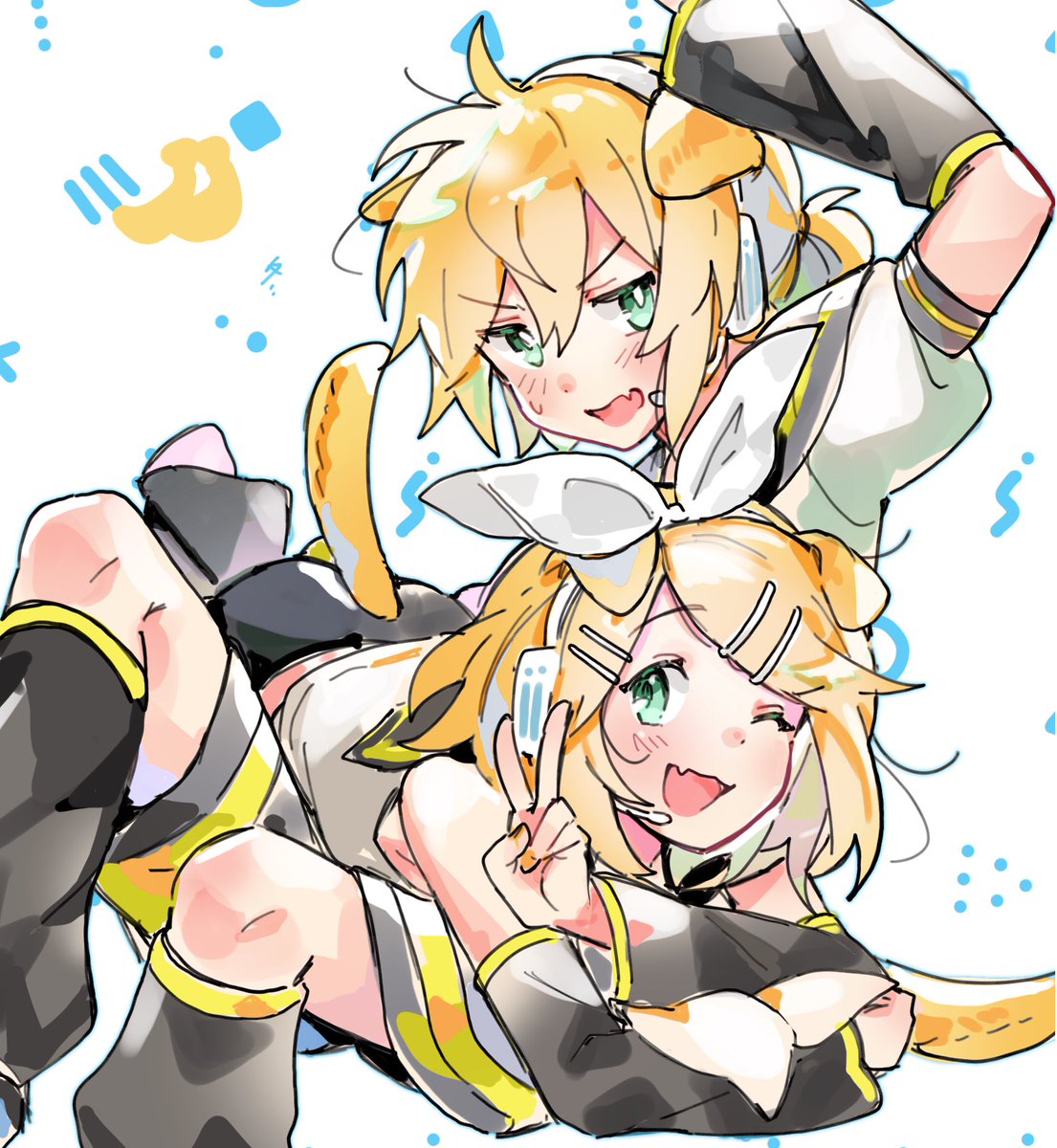 鏡音レン ,鏡音リン 「#鏡音リン #鏡音レン 」|Huyuu@🐈🪼book!!のイラスト