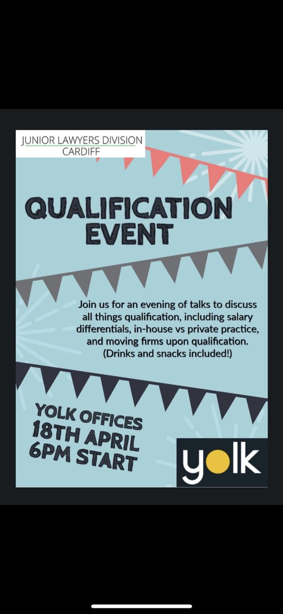 Upcoming qualification event hosted by @Yolk_Recruit 
📅: April 18th 
⏰: 6 pm 
📍: Keen Road, Cardiff, CF24 5JW 
Please sign up via our link below: 

eventbrite.com/e/qualificatio…