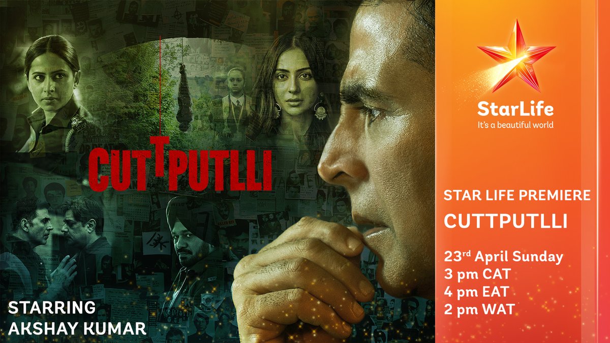 An engaging serial killer saga

⚡ #StarLifePremiere ⚡ #Cuttputlli premieres #Sunday 23rd April 3pm (CAT) on #StarLife
#DStv167 #GOtv23 #Openview110 #StarTimes 

#AkshayKumar #RakulPreetSingh #SargunMehta #Suspense #Movies #Bollywood #StarGold