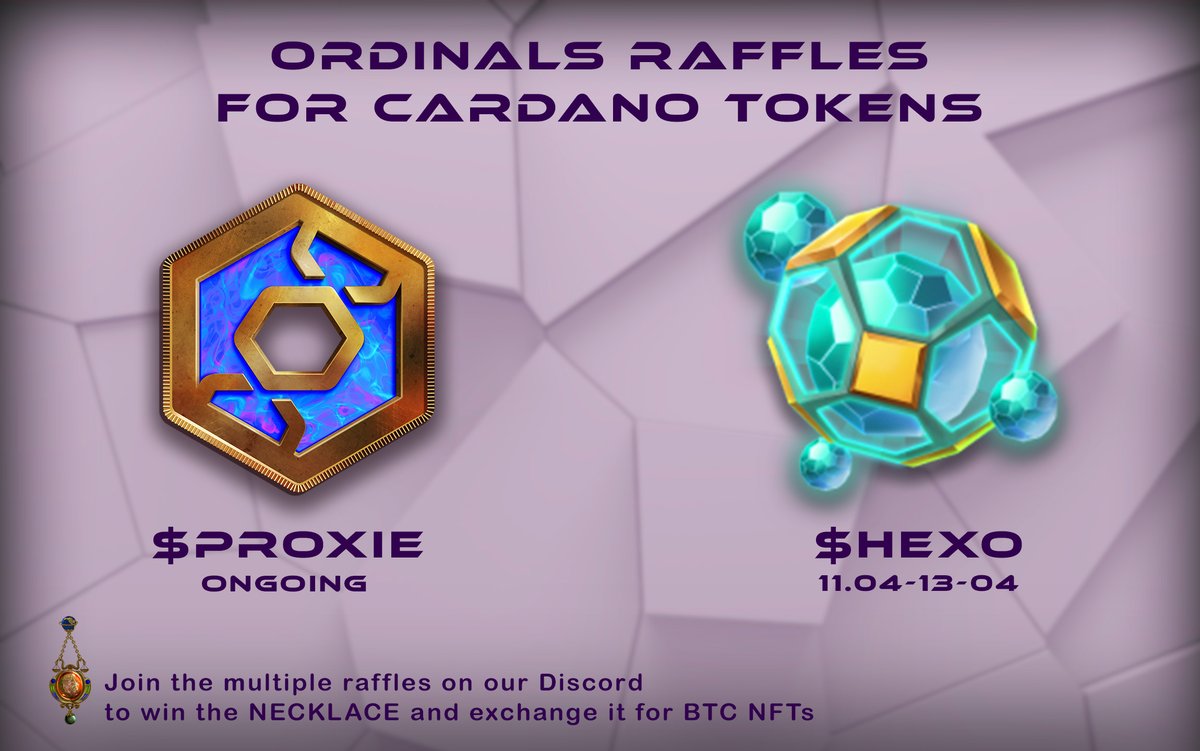 Proxies_NFT's tweet photo. Cross-chain collectors, let's close today off with one more chance for you to start collecting Ordinals! 🔥

We are currently running a raffle using $HEXO for Ordinals!

Come join us and start your Ordinal journey 🚀
https://t.co/EUngP2GVrS

@cardanolands #HEXO #CNFTCommunity https://t.co/sKLcpV3l2E