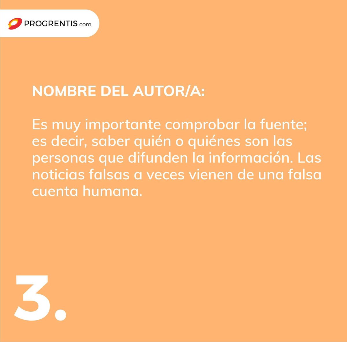 Progrentis (@progrentis) on Twitter photo En el mundo en que vivimos, las noticias falsas llegan mucho más rápido que las verdaderas. Por eso, es importante saber detectarlas. Te compartimos algunos aspectos importantes para saber si una noticia es falsa o verdadera. 🙌🧠
Impartido por <a href="/Marcos_Ascanio/">Marcos Ascanio</a>
Coach Progrentis En el mundo en que vivimos, las noticias falsas llegan mucho más rápido que las verdaderas. Por eso, es importante saber detectarlas. Te compartimos algunos aspectos importantes para saber si una noticia es falsa o verdadera. 🙌🧠
Impartido por <a href="/Marcos_Ascanio/">Marcos Ascanio</a>
Coach Progrentis