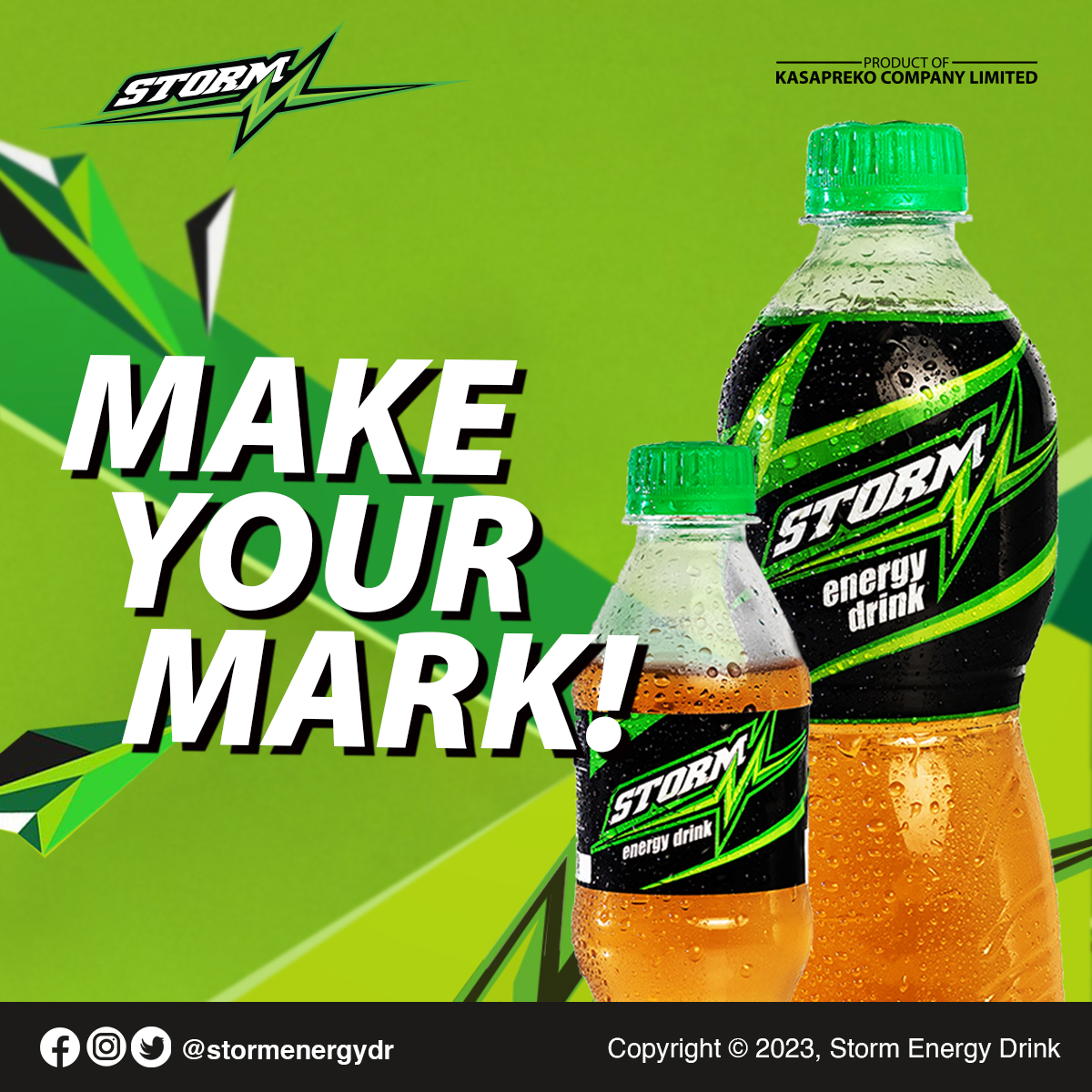 Power through your day with every sip of our energy drink. #MakeYourMark' #stormenergydrink #storm #monster #energy #drinks #energydrink #motivation #focus #power #dreamchasers #stormtrooper #lifestlye #dailymotivation #success #kasapreko
