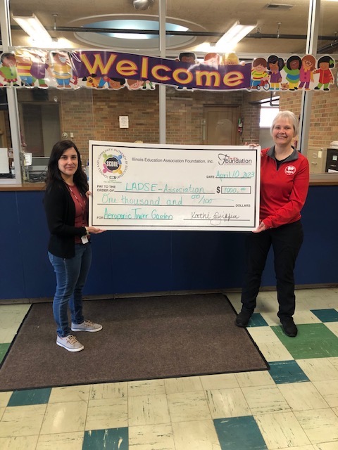 Thanks to the SCORE grant, LADSE's ED program purchased a Tower Garden, which is an aeroponic garden that will be housed in one of our classrooms.  aeropondic = no soil needed, and the system is on a timer so the watering and lighting run on their own!