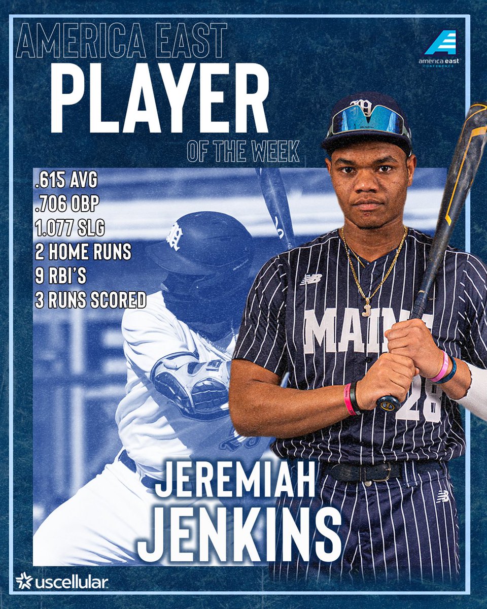 Maine Baseball (@mainebaseball) on Twitter photo Jerry put on a Hitting Clinic this past weekend πͺ
Congrats to Jerry on being named the <a href="/AmericaEast/">America East</a> Player of the Week!
π: bit.ly/3mnDqFI
#blackbearnation | #wineverything | #AEBase Jerry put on a Hitting Clinic this past weekend πͺ
Congrats to Jerry on being named the <a href="/AmericaEast/">America East</a> Player of the Week!
π: bit.ly/3mnDqFI
#blackbearnation | #wineverything | #AEBase