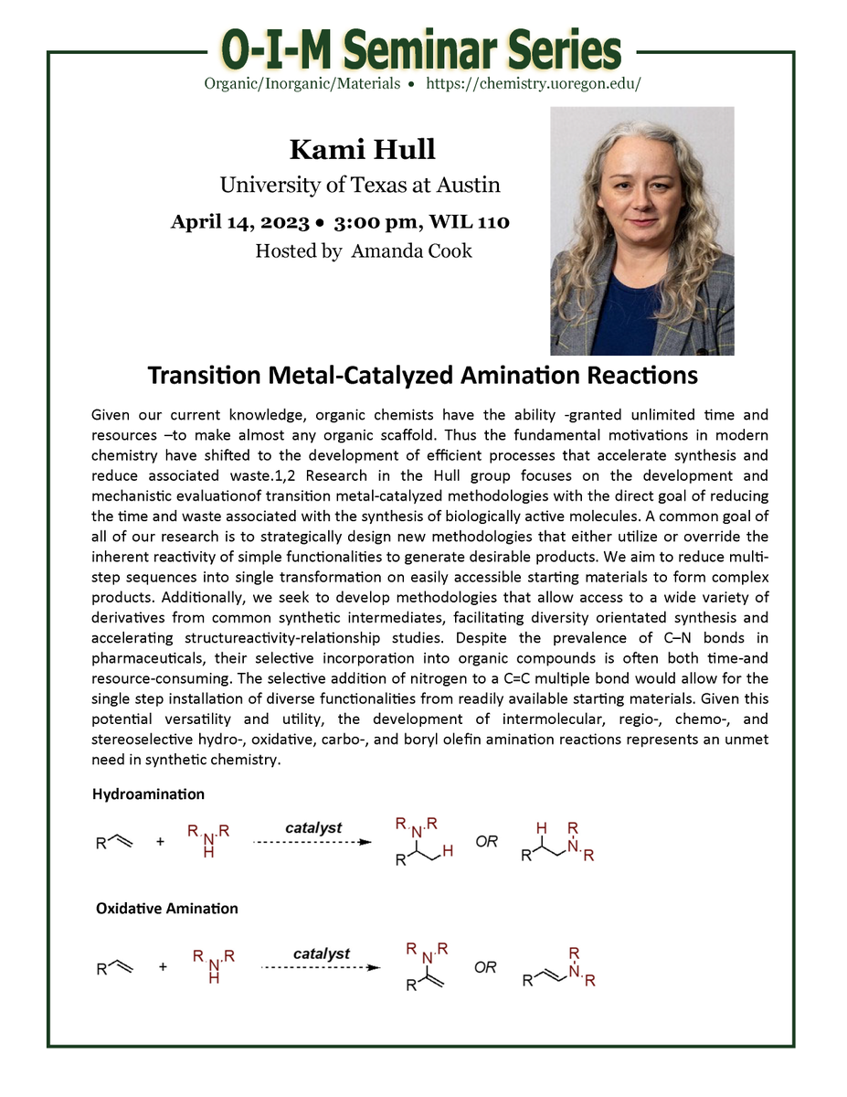 uoCHandBIC's tweet photo. Today! O-I-M Seminar - Kami Hull, University of Texas - April 14th @ 3pm, 110 WIL https://t.co/baPH3Qq6LM