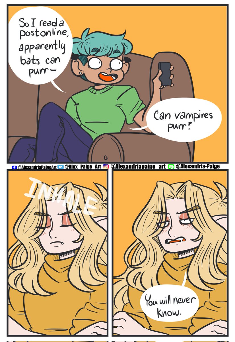 He does, in fact, do purr 
#Vampire #WebtoonCanvas #jeanandclark #bats #purr