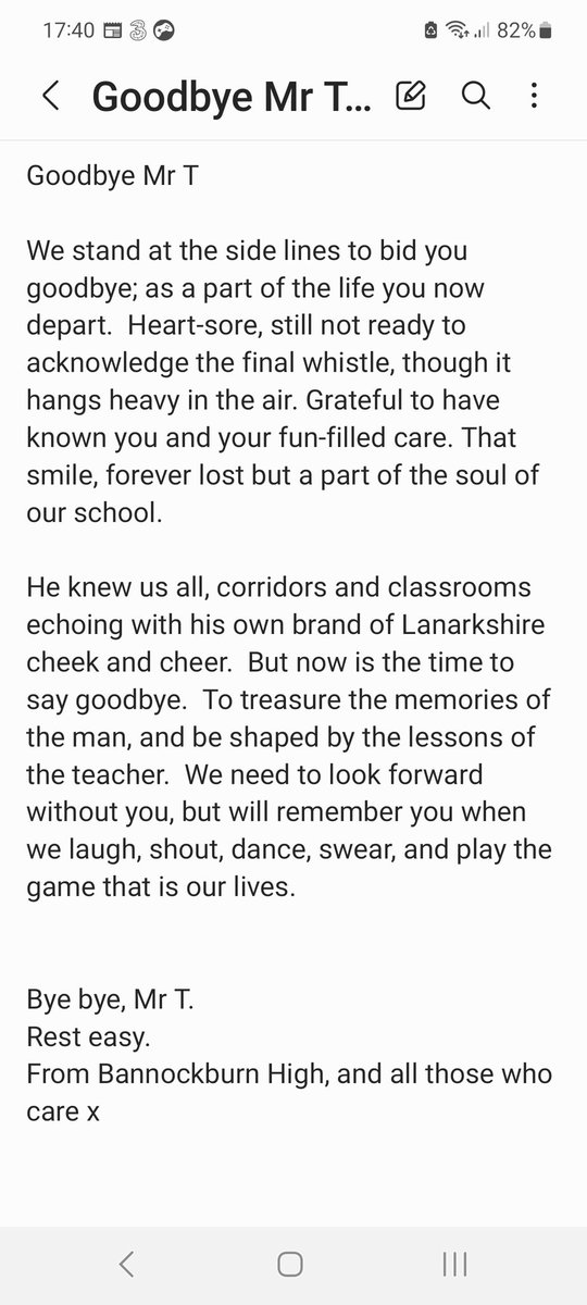 A tribute to a dear friend, teacher and colleague: