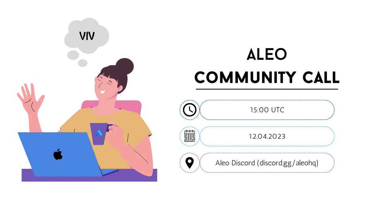 wernald_crypto's tweet photo. 📰 News!

🕵️ @AleoHQ is holding a Community Call on his discord. 

You can see the date and time in the picture below!

Don't miss out and stay tuned! 

#CC #Aleo https://t.co/KrEOzaIxCO