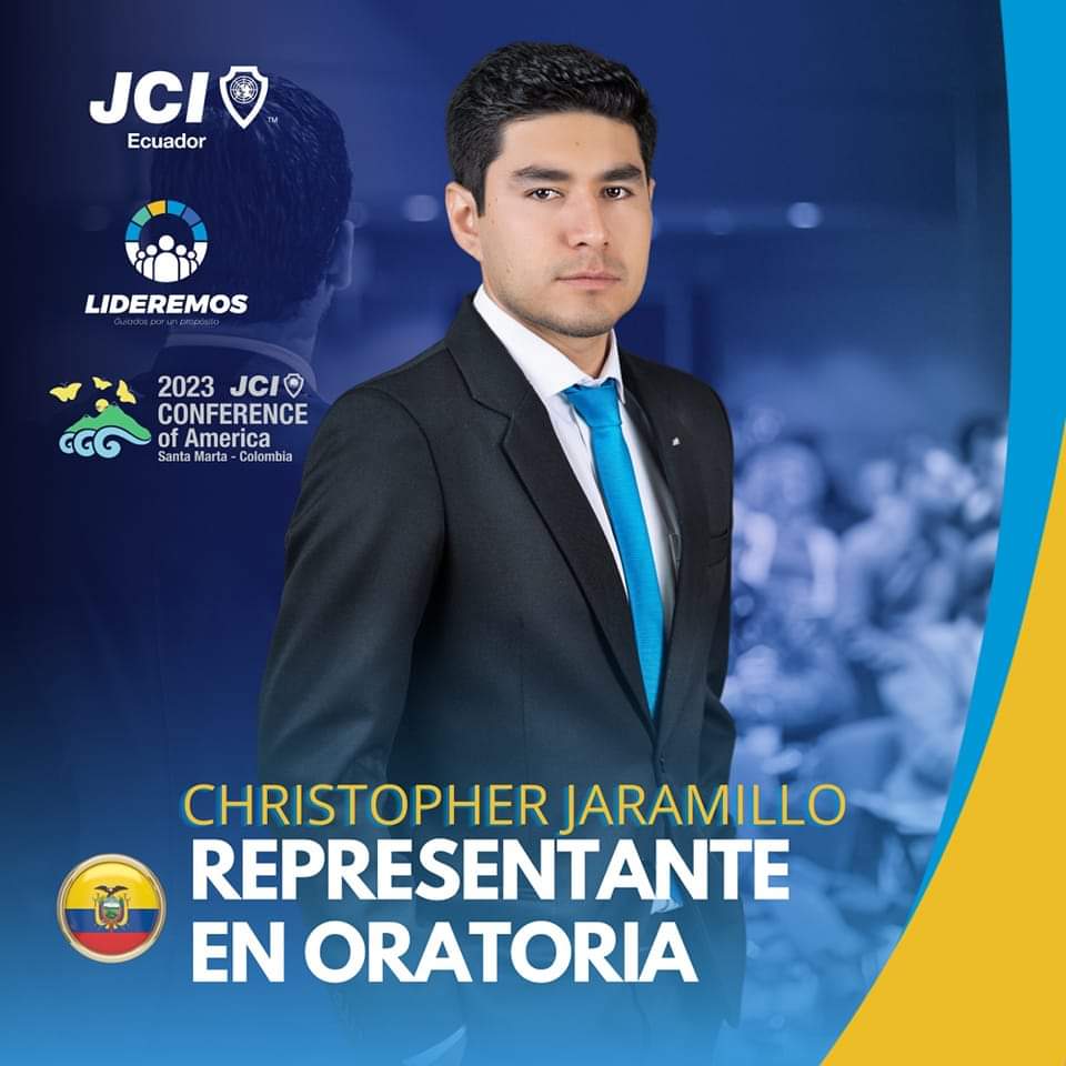 JCIEcuador's tweet photo. 📌 Nuestro campeón de Oratoria listo para Conferencia.

Extendemos muestras mejores vibras a nuestro representante de JCI Ecuador Christopher Jaramillo, en el concurso Continental de Oratoria.

#LideremosJCIEcuador2023 
#LIDEREMOS https://t.co/o14hImyT0f