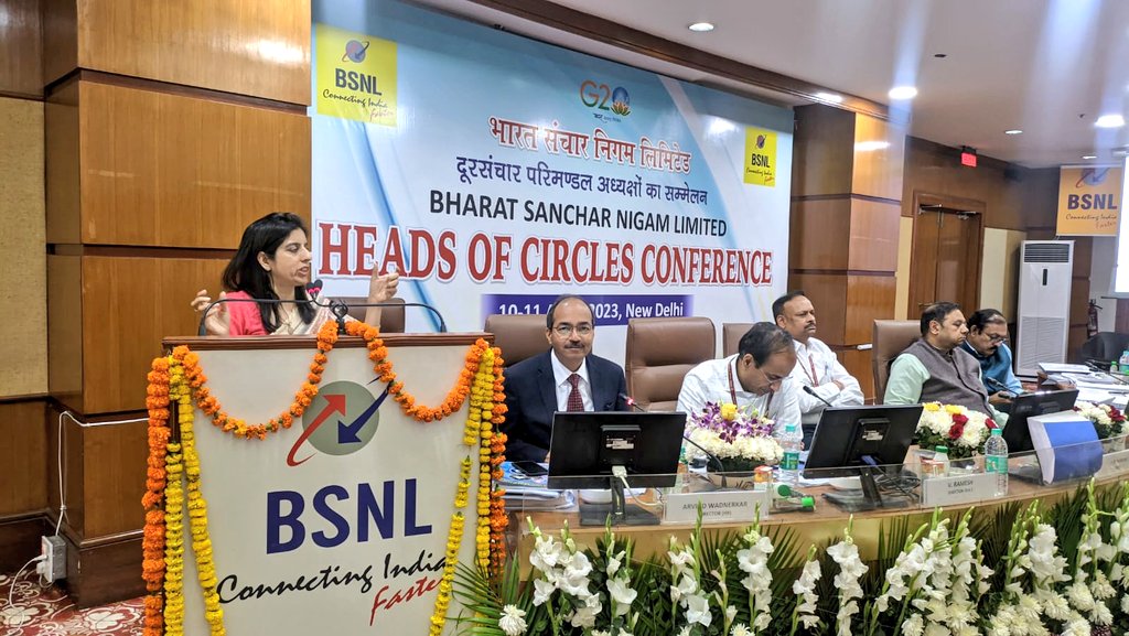 BSNLCorporate's tweet photo. The #HOCC2023 concluded successfully today, @CMDBSNL gave new targets to the Head of Circles and shared his vision. Discussion on the  Future Strategies Presentations that lines up a growth fuelled and productive path for #BSNL were also showcased during the meet.
#HOCC #G20India https://t.co/Q7dXSKgX2Y