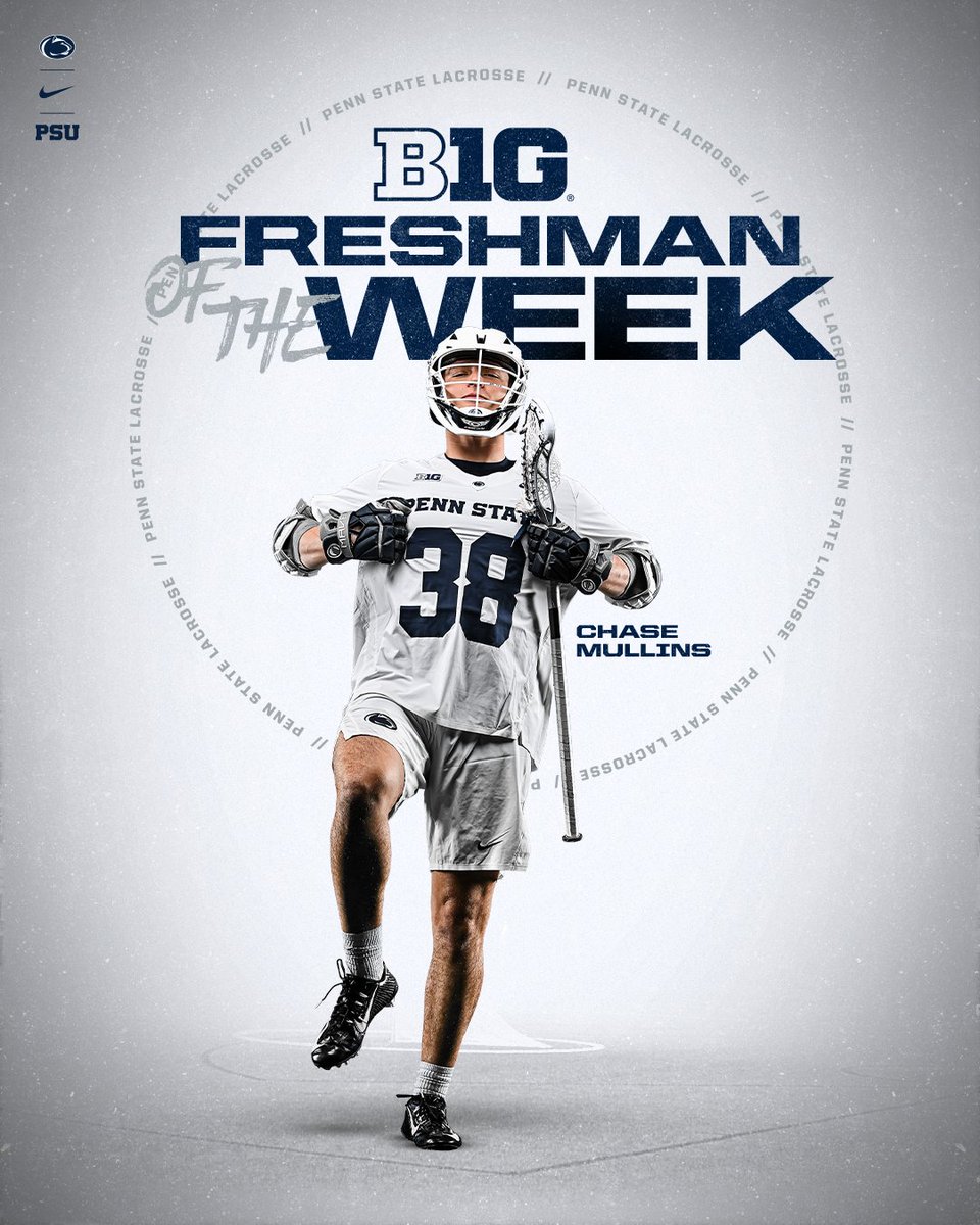 PennStateMLAX's tweet photo. These two certainly made an impact on Saturday! 💥

🔳 TJ Malone: Big Ten Offensive Player of the Week (4g, 4a)
🔳 Chase Mullins: Big Ten Freshman of the Week (19 face-off wins)

🔗: https://t.co/weNaWGcqhk

#WeAre 🔵⚪ https://t.co/vwhhZ7j4cv