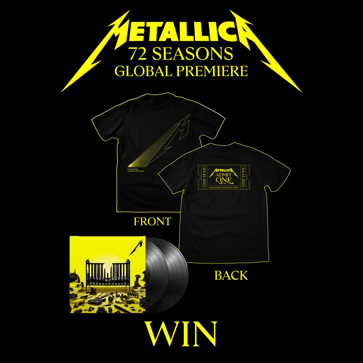 This week, we're bringing you the chance to experience the new <a href="/Metallica/">Metallica</a> album before anyone else (and on the big screen!) at the #72Seasons Global Premiere.

To celebrate, we've got a vinyl + t-shirt bundle to give away! Simply follow us and RT this to enter.

#MetallicaFamily